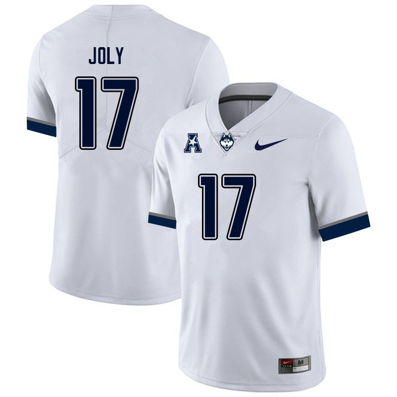 Men #17 Justin Joly Uconn Huskies College Football Jerseys Sale-White
